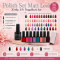 Preview: UV Polish Set " Matt Look " – 20-tlg.  UV Nagellack Set mit mattem Top Coat